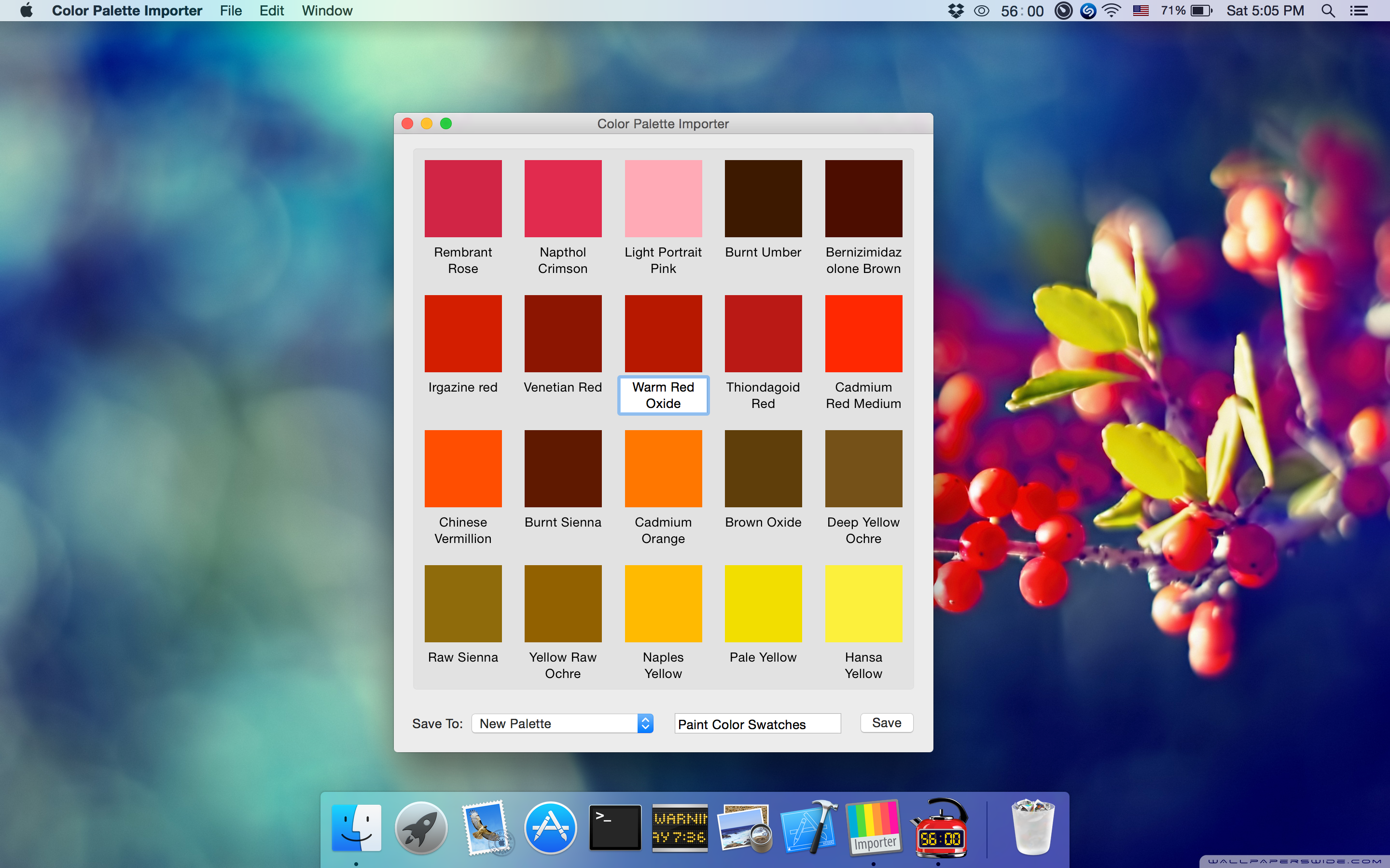 This application will import color swatches